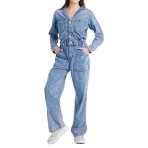 Universal Thread Long Sleeve Utility Baggy Denim Jumpsuit